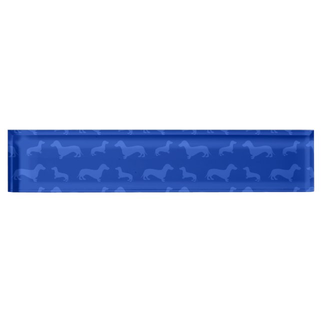 Cute blue dachshund pattern nameplate (Front)