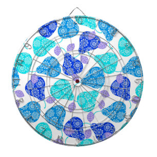Cute blue decorative pears pattern dartboard