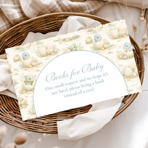 Cute Blue Dino Nursery Books for Baby Enclosure Card