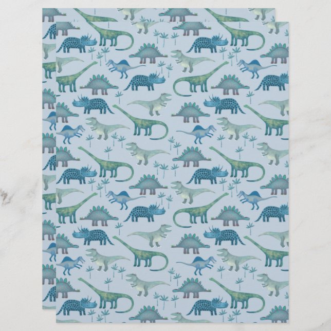 Cute Blue Dinosaur (Front/Back)