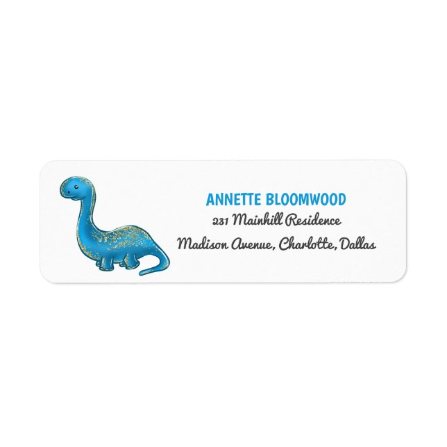 Cute Blue Dinosaur Birthday Party (Front)