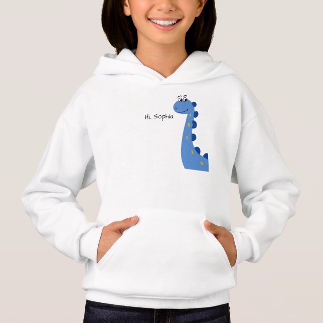 Cute Blue Dinosaur - Custom Name Sophia (Front)