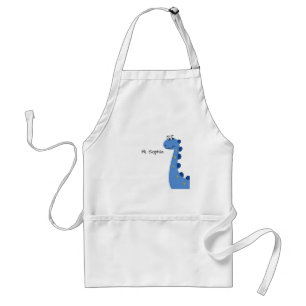 Cute Blue Dinosaur - Custom Name Sophia Standard Apron