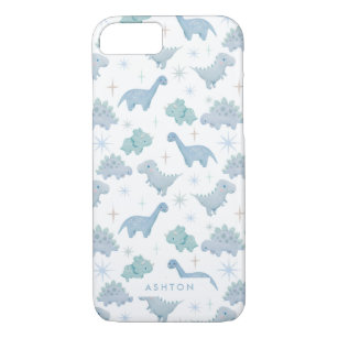 Cute Blue Dinosaur Pattern Boys Case-Mate iPhone Case