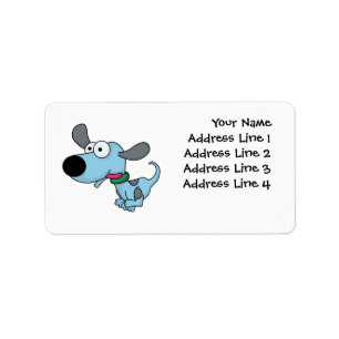 Cute Blue Doggie Label