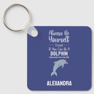 Cute Blue Dolphin Lovers Funny Ocean Sea Animal Key Ring