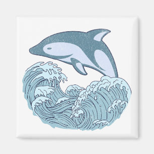 Cute blue dolphin magnet