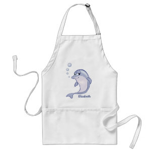 Cute Blue Dolphin To Personalise Standard Apron