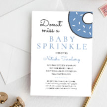 Cute Blue Doughnut Baby Sprinkle Boy Baby Shower