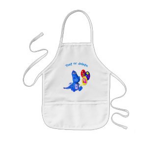 Cute Blue Dragon And Balloons Personalised Kids Apron