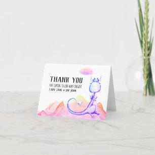 *~* Cute Blue Dragon Baby Boy Shower Thank You Card