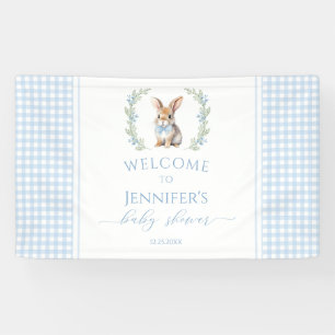 Cute blue Easter bunny baby shower welcome Banner