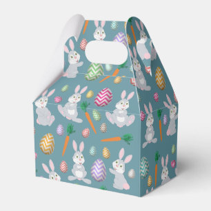 Cute Blue Easter Bunny Rabbit Pattern Favour Box