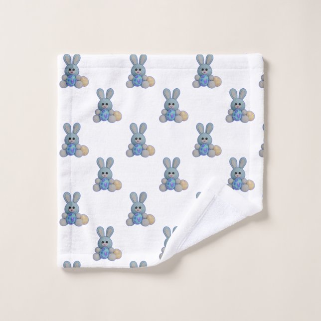 Cute Blue Easter Bunny Wash Cloth (Wash Cloth)