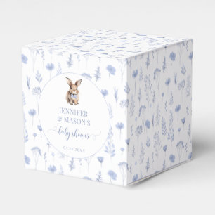 Cute blue Easter rabbit baby boy shower favour box