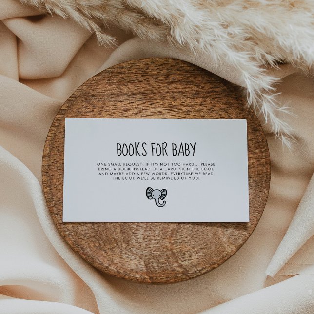 Cute blue elephant baby shower book request card (Creator Uploaded)