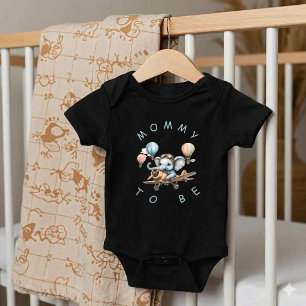 Cute Blue Elephant Baby Shower Mummy Bodysuit