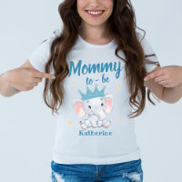 Cute blue elephant baby shower mummy to be Mother