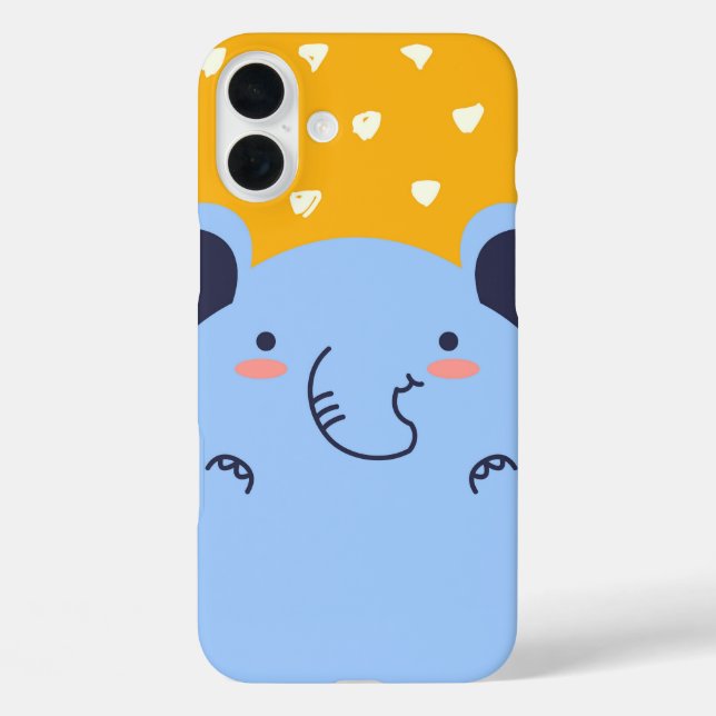 Cute Blue Elephant Cartoon Phone Case (Back)