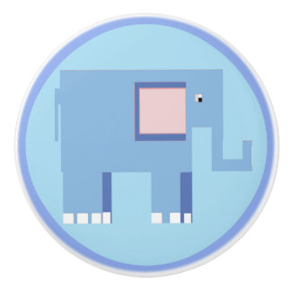 Cute blue elephant ceramic knob