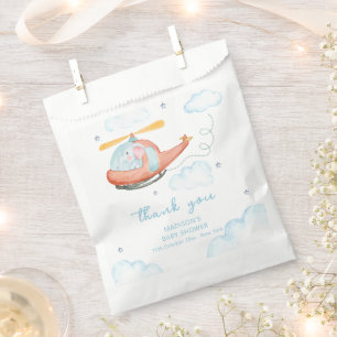 Cute Blue Elephant Helicopter Airplane Baby Shower Favour Bags
