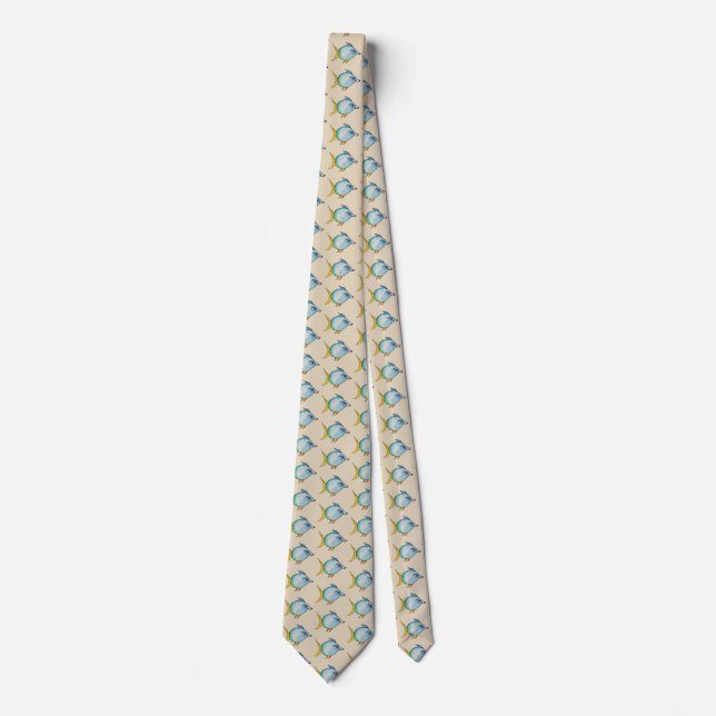 Cute blue fish tie (Front)