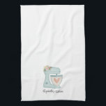 Cute Blue Floral Cake Mixer Bakery Chef  Tea Towel<br><div class="desc">A cute blue cake mixer with flowers decorates this kitchen towel. Personalise it with your name. Designed for you by blackberry Boulevard.</div>