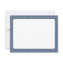 Cute Blue Floral Patterned Blank Note Card
