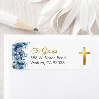 Cute Blue Flowers First holy Communion Address