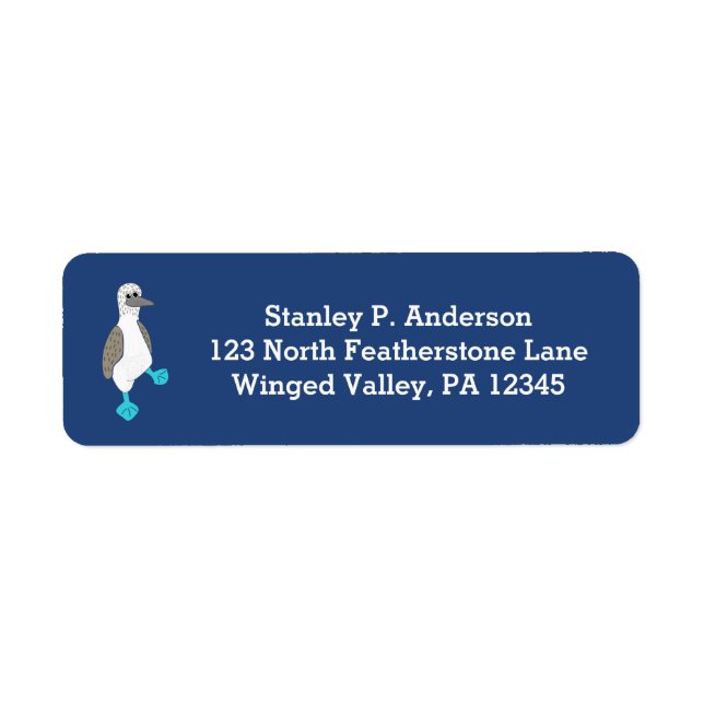 Cute Blue-Footed Booby Bird Return Address Labels (Front)