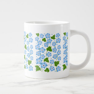 Cute Blue Forget-Me-Nots Flowers Large Coffee Mug