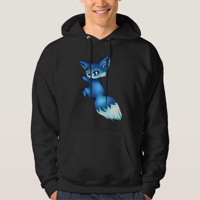 Cute Blue Fox,   Animals Hoodie (Front)