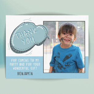 Cute Blue Frame Birthday Thank you Photo Postcard
