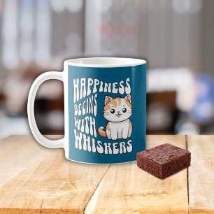 Cute blue funny cat saying coffee mug