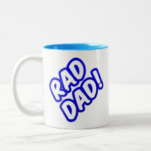 Cute Blue Funny Rad Dad Two-Tone Coffee Mug
