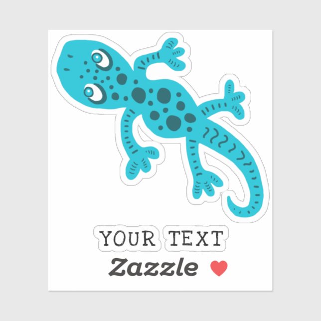 Cute Blue Gecko Lizard Drawing Kids (Sheet)