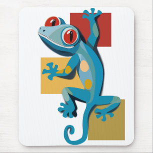 Cute Blue Gecko Reptile Lovers Mouse Mat