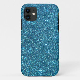 Cute Blue Glitter Sparkles iPhone 11 Case