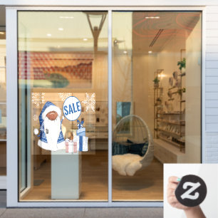 Cute Blue Gnome Christmas Gifts SALE Window Cling