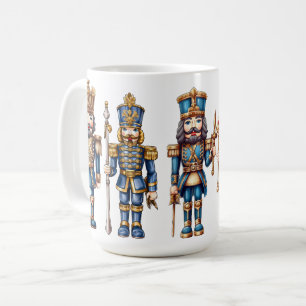 CUTE BLUE & GOLD CHRISTMAS NUTCRACKER SOLDIERS COFFEE MUG