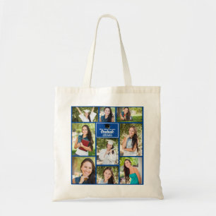 Cute Blue Graduate Photo Collage 2023 Graduation Tote Bag