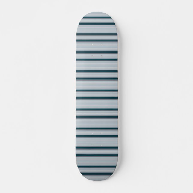 Cute blue gray stripes  skateboard (Front)