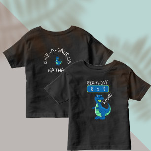 Cute Blue Green Dinosaur First Birthday  Toddler T-Shirt