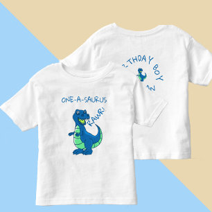 Cute Blue Green Dinosaur First Birthday  Toddler T-Shirt