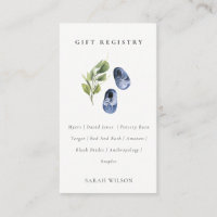 Cute Blue Green Leafy Gift Registry Baby Shower 