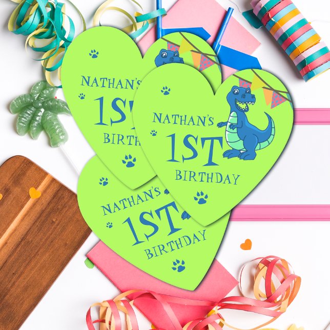 Cute Blue Green Paw Dinosaur Themed Birthday Party Paper Coaster (Cute Blue Green Paw Dinosaur Themed Birthday Party Paper Coaster)