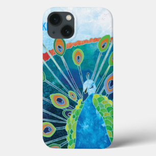 Cute Blue + Green Peacock Customisable iPad Cases