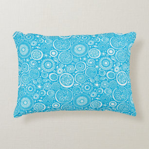 Cute blue grey ornament pattern decorative cushion
