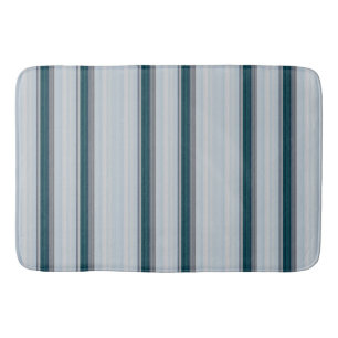 Cute blue grey stripes bath mat