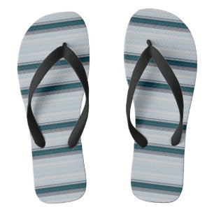 Cute blue grey stripes flip flops